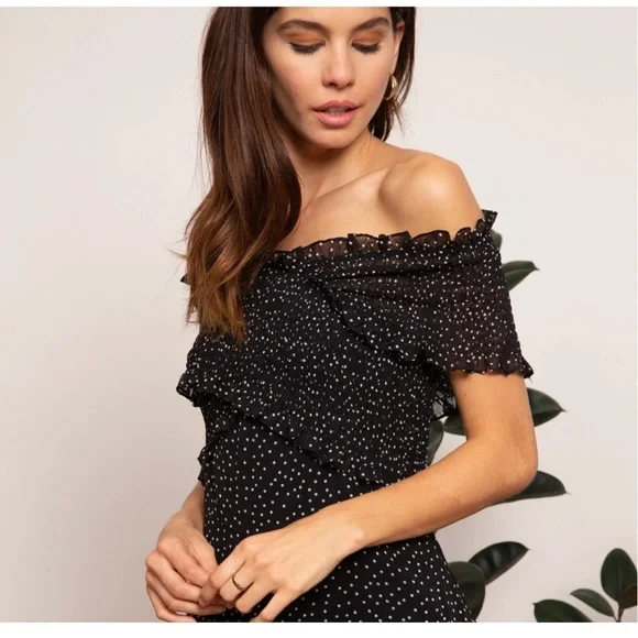 LUCY PARIS Polka Dot Off Shoulder Dorothy Dress - Picture 12 of 16